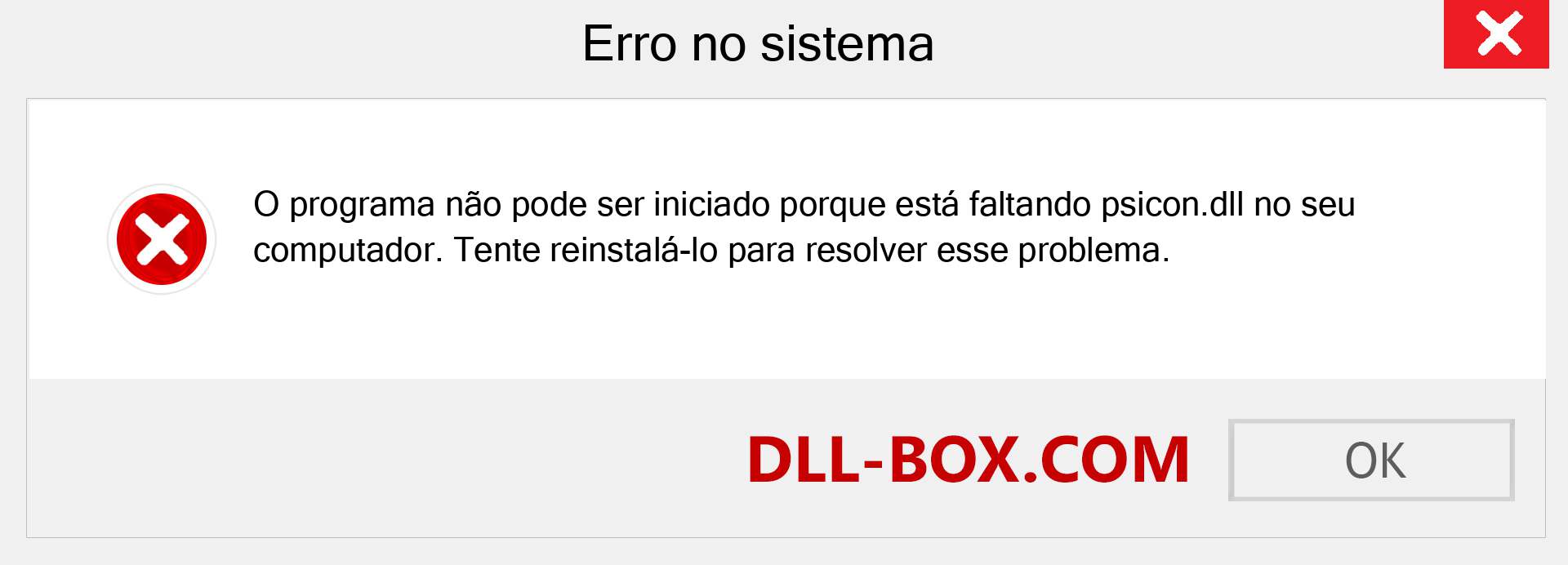 Arquivo psicon.dll ausente ?. Download para Windows 7, 8, 10 - Correção de erro ausente psicon dll no Windows, fotos, imagens